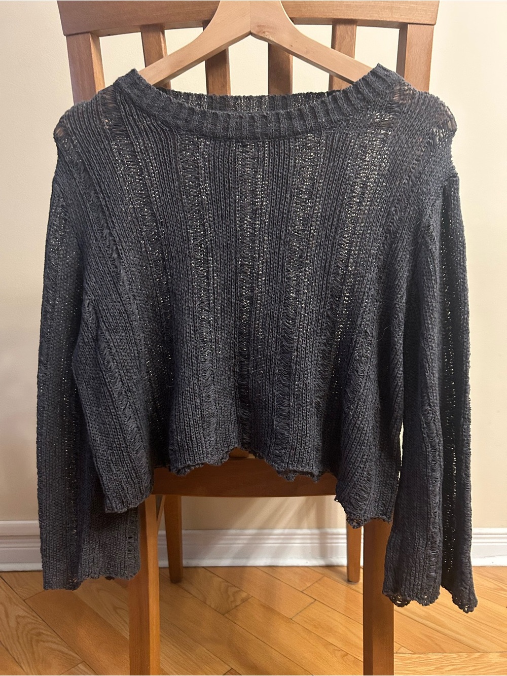🌹5 for $50🌹 Charcoal Knit Cropped Sweater